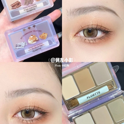 正品授權? FLORTTE 花洛莉亞 可愛頌三色眉粉 4.5G 花落莉亞 花洛利亞 高光膏 高光粉