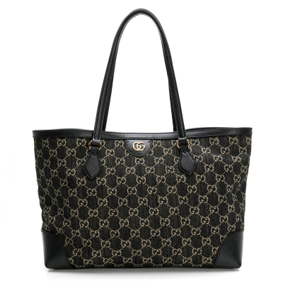 【GUCCI 古馳】 GUCCI 老花黑托特包 __DVSHOP 保證正貨 台灣現貨不用等
