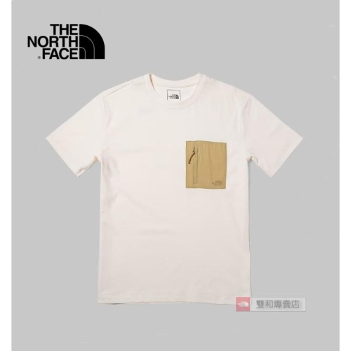 -滿3000免運-[雙和專賣店] THE NORTH FACE 男 短袖口袋休閒T恤/7WDA/梔子花白