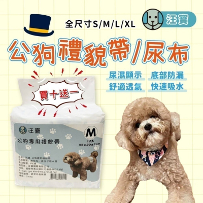 【汪寶】公狗禮貌帶 母狗生理褲 買十送一 (現貨) 公狗尿布 母狗尿布 狗尿片 寵物尿布 狗紙尿褲 狗尿布