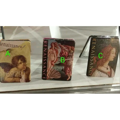 世界名畫隨身鏡，化妝鏡，名畫隨身鏡，雙面鏡，鏡子，隨身鏡，小鏡子，飾品~世界名畫隨身雙面鏡（贈收納袋）