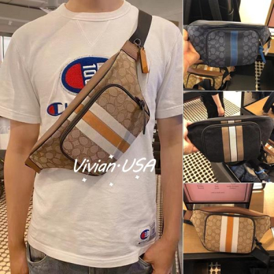 vivian美國代購✨正品 coach 男生包包 Thompson 男包 胸包 腰包 斜挎包 C5386