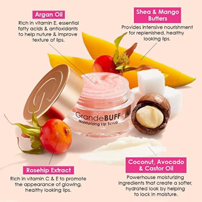 現貨grande cosmetics 唇部去角質磨砂膏15g 草莓奶油味 grande buff