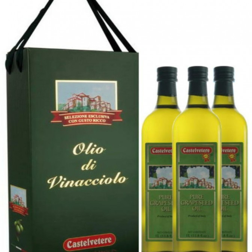 永健Castelvetere 葡萄籽油 超值優惠組 (1公升，買2送1共3瓶) 義大利大廠原瓶原裝進口★高溫烹調油★