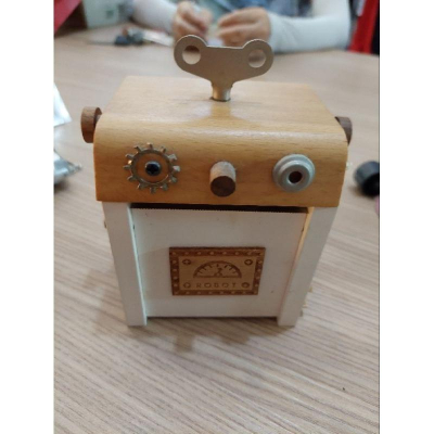 可愛機器人膠台好吃鬼機器人可愛木製膠台工藝品