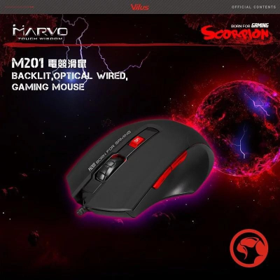 【MARVO魔蠍】M201 7色背光電競滑鼠