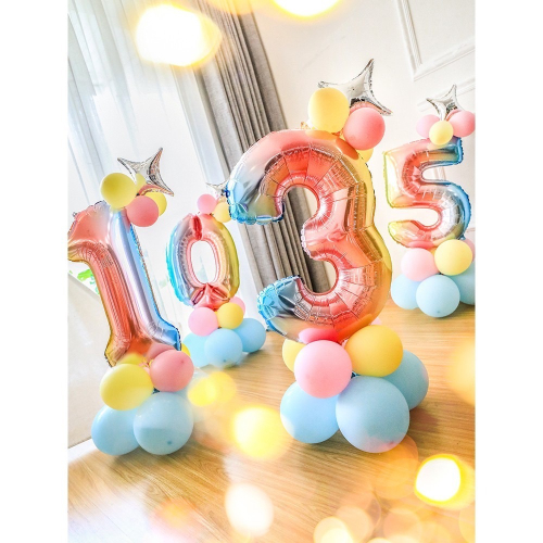 漸層皇冠數字氣球?24小時出貨?生日佈置40吋數字 生日禮物兒童PARTY慶生舞會佈置網紅求婚結婚 週歲慶祝儀式道具