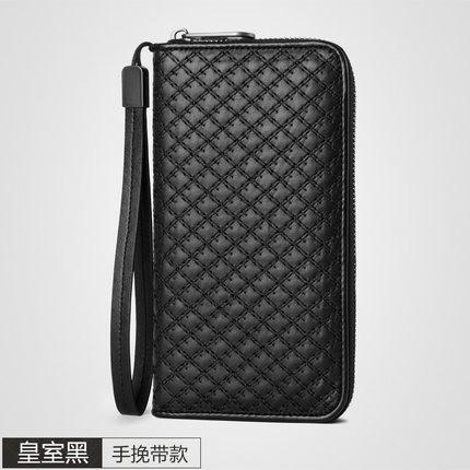 刺繡男真皮長款女士拉鍊錢包牛皮錢夾商務手拿包男士手包手抓包潮頭層牛皮大氣實用長夾