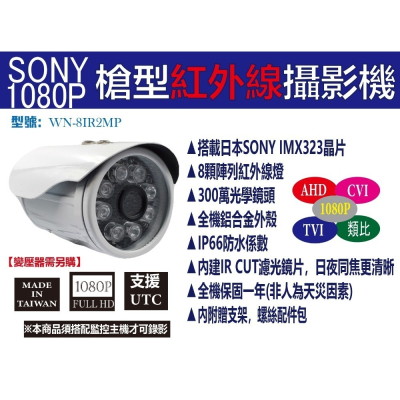 【穩佳監控網】監視器-Sony 1080P AHD、TVI、CVI、類比四合一攝影機
