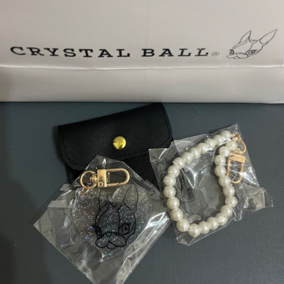 全新 crystalball 狗狗 吊飾 踝襪
