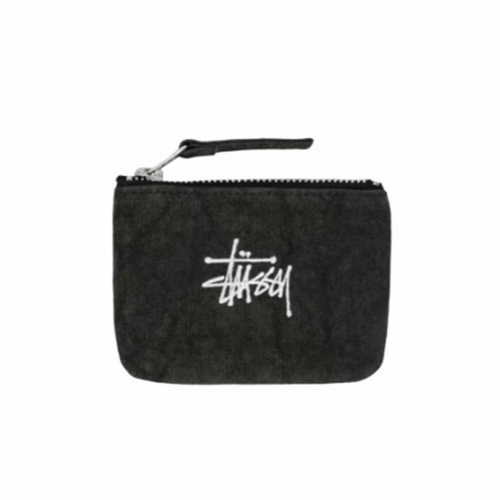 Stussy Canvas Coin Pouch 水洗 黑色 錢包