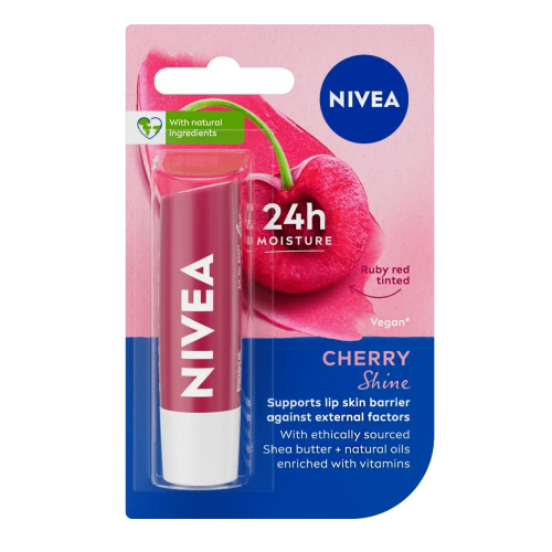 【NIVEA 妮維雅】水漾護唇膏-櫻桃亮彩(4.8g)【0060】