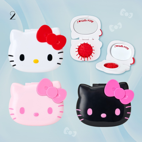 過生活IP訂購 三麗鷗 HelloKitty 凱蒂貓 造型隨身鏡梳組 I love Hello kitty 6M41
