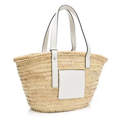 【LOEWE 羅威】 LOEWE 草編托特包 中 (白) __DVSHOP 保證正貨 台灣現貨不用等