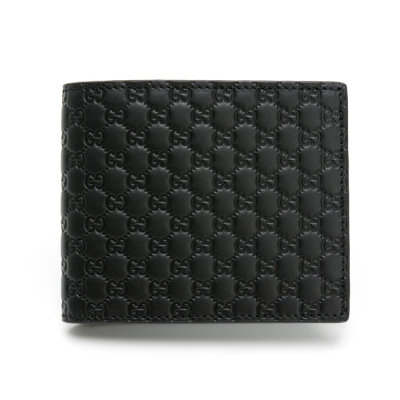 【GUCCI 古馳】 GUCCI 對開短夾 黑壓紋 無LOGO __DVSHOP 保證正貨 台灣現貨不用等