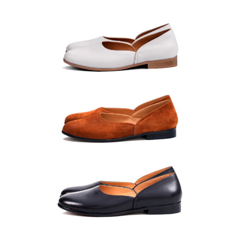 圓頭一腳蹬皮鞋 進口小牛皮鞋面 水染牛皮內裡 Blake 內縫 AMAFI SLIP ON