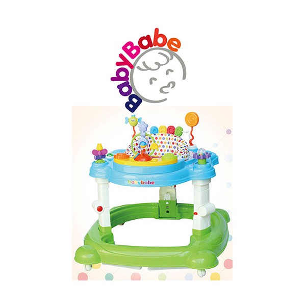 含運送腳踏墊 BabyBabe B93616 四合一嬰幼兒學步車Baby walker螃蟹車學步車/搖搖馬/跳跳椅餐桌
