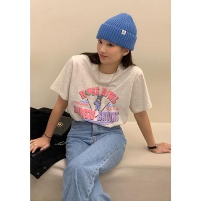 ᴋᴏʀᴇᴀ??粉藍拼色可愛小熊T恤