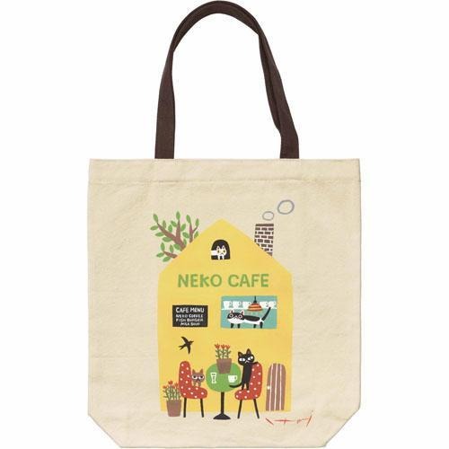 「 特價 日本彩畫家 糸井忠晴 帆布 托特袋 手提袋 肩背袋 肩揹袋 NEKO CAFE」★ Zammu日本雜貨