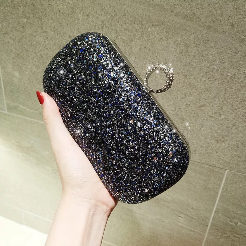 ❤️現貨在台 重工 鑲水鑽 手拿包 斜背 女包 晚宴 宴會 小包 亮粉 鏈條 禮服 正式 party 跑趴 時尚單品