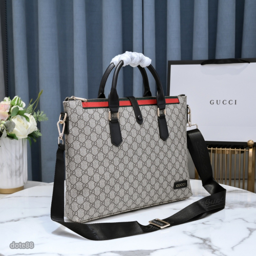 【Gucci】古馳男士公事包手提包斜挎包真皮經典印花可調節肩帶多隔層耐磨送領導老公禮物多功能簡便出門出差必備高端大氣