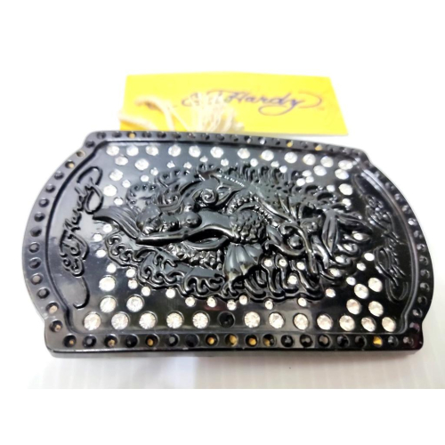 賠售【美國Levis專賣】優惠ED HARDY 巨鑽 美人魚 華麗密鑽 銀色金屬方盾 超閃水鑽 皮帶頭 可搭配釦式皮帶