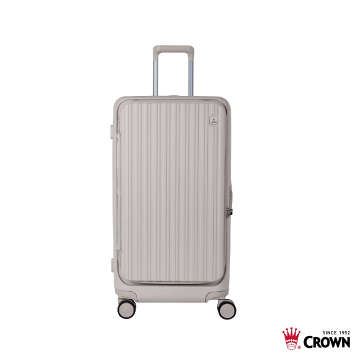 【CROWN BOXY旅行箱】28吋上掀式框架胖胖箱 燕麥奶｜趣買購物旅遊生活館