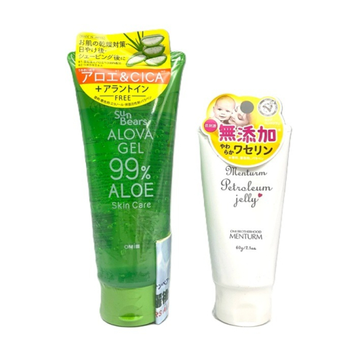 人生製藥 近江 凡士林專業護膚凝膠(輕柔型)60g/條 ?近江 曬後蘆薈凝膠-200g/條 (日本原裝進口）