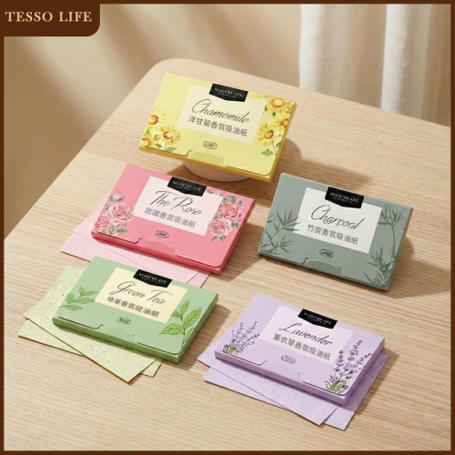 【台灣現貨】TESSO LIFE | 吸油面紙 抽取式 100片 吸油紙 吸油 控油 吸油 袖珍面紙 面部清潔 臉部清潔