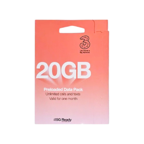 【全球上網卡】3UK 30天 20G 英國 歐洲 歐盟 (Pay As You Go SIM) 無限英國通話 免費漫遊