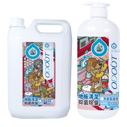 ODOUT 臭味滾 地板清潔劑-狗家庭適用1000ml／4000ml