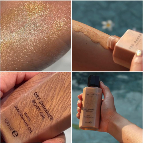 英國??Ted Baker 玫瑰與蘭花微光閃亮身體油 Dry Shimmer Body Oil 100ml