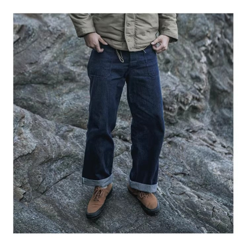 BRONSON 復刻 1917 初代 Dungaree 甲板工作褲 男士赤耳原色牛仔褲 10.5 oz
