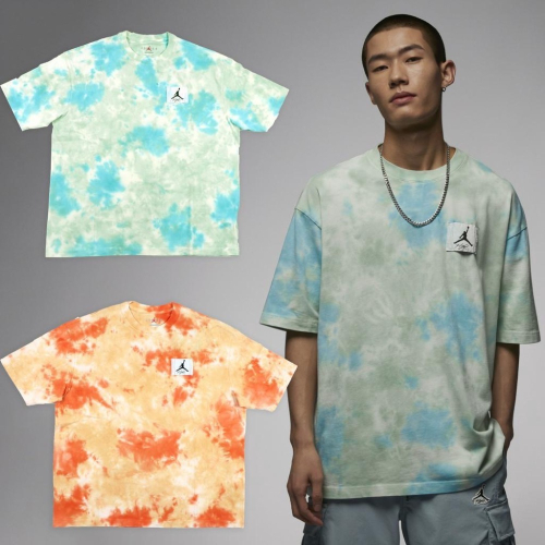 JORDAN貼布渲染紮染 短袖T恤上衣 寬鬆 oversize