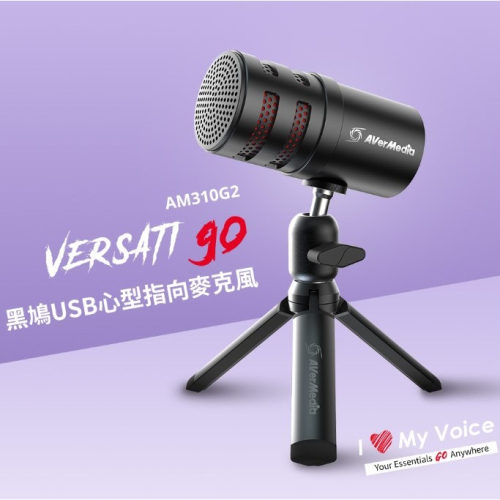 AVERMEDIA 圓剛 AM310G2 黑鳩USB心型指向麥克風