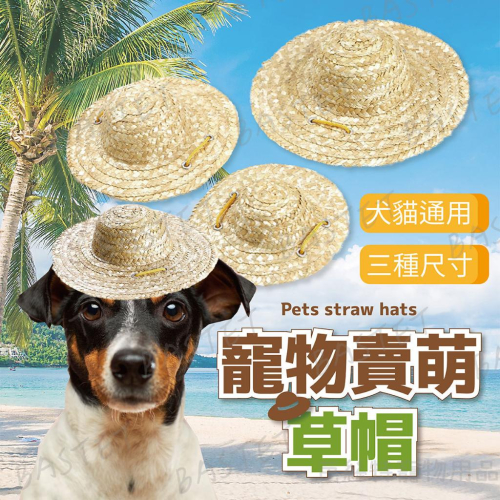 超可愛的稍稍一不注意就被狗子咬爆了~寵物賣萌草帽 小草帽 農夫帽 漁夫帽 寵物配件 寵物服飾 狗狗帽 貓貓帽 帽子