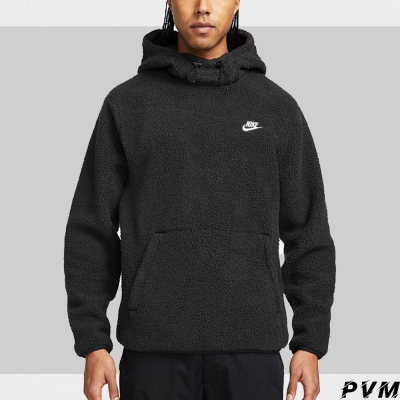 NIKE 男女 長袖帽T AS M NSW HOODIE 搖粒絨 羊羔毛 男款 高領-DD5014-010
