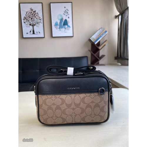 coach蔻馳男士單肩背斜挎包大容量輕便實用出門必備雙拉鍊雙隔層百搭有型簡約時尚潮流行休閒逛街生日節日情人節禮物