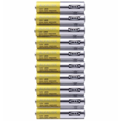 [ IKEA絕版品］? IKEA 正品 ALKALISK鹼性電池10件裝 4號AAA 四號LR03 1.5V電池