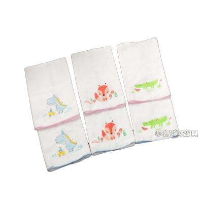 NEW STAR 親膚純棉紗布洗澡巾(小恐龍/狐狸/鱷魚) 新生兒紗布澡巾 2條入 2710F