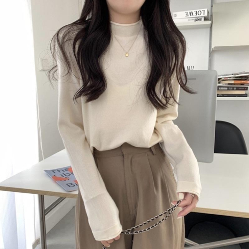 ????? ?????? 半高領卷邊內搭打底衣（7colors）長袖上衣