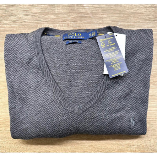 全新正品 Polo Ralph Lauren經典logo灰色V領針織衫 Pony保暖毛衣 低調好看 男版XXL 非青年版