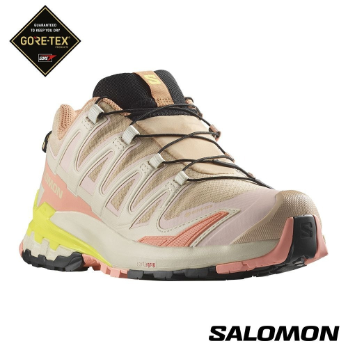 Salomon 女 XA PRO 3D V9 Goretex 健野鞋 榛果棕/英玫紅/黃 #47271000