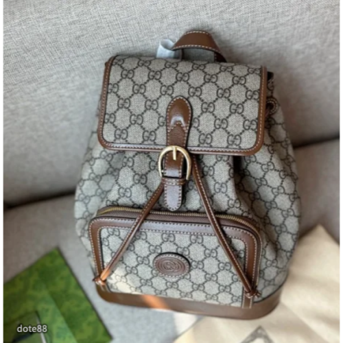 【GUCCI】古馳GG印花雙肩包旅行包手提包男女青年通用背包大容量休閒運動逛街旅遊情人節禮物生日禮物百搭簡約時尚潮流