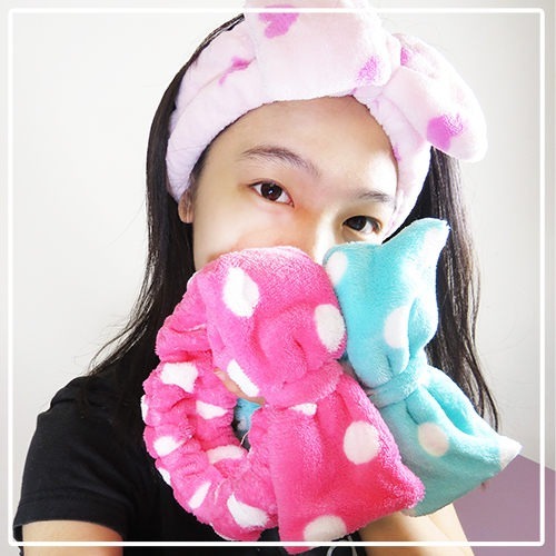 【Love Shop】韓國可愛超萌系列蝴蝶結髮帶 愛心圓點點蝴蝶結髮帶束髮帶髮箍波點愛心洗臉化妝