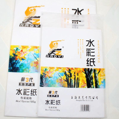 昊藝手提袋裝8K / 4K 水彩紙 160克 水彩紙 10張裝 水彩畫美術用紙 素描 速寫 麥克筆