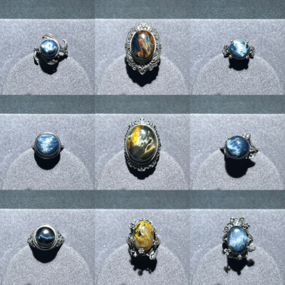 【BEDERSTONE】 稀有彼得石戒圈 貓眼 藍彼得石 戒圈 扳指 戒指
