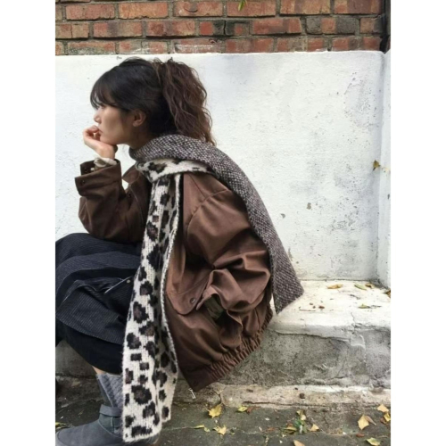 正韓爆款豹紋圍巾(6%羊毛)
