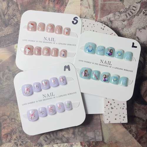 ?616 room?手工穿戴甲*兒童穿戴甲*現貨款*冰雪奇緣*美樂蒂*hello ketty*附贈工具包