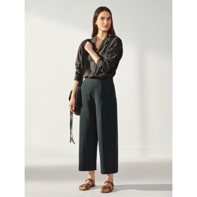 Uniqlo U 2022 女裝 垂墜風 純棉舒適彈性腰圍 Wide-leg Pants寬褲 447539 男女可著